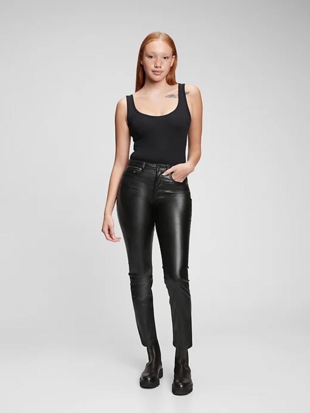GAP Vintage Slim High Rise Vegan Leather Jeans